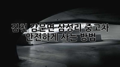 김천 감문면 삼성리 중고차 안전하게 사는 방법
